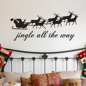 Christmas Wall Decal Santa Claus Elk Vinyl Jingle all the way